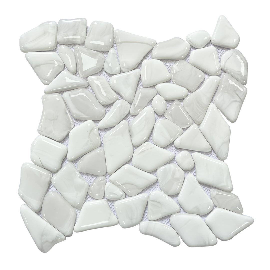 PEBBLE HOT GLASS 30X30CM MOSAIC SPAIN BX=1.35M2=14.54SF