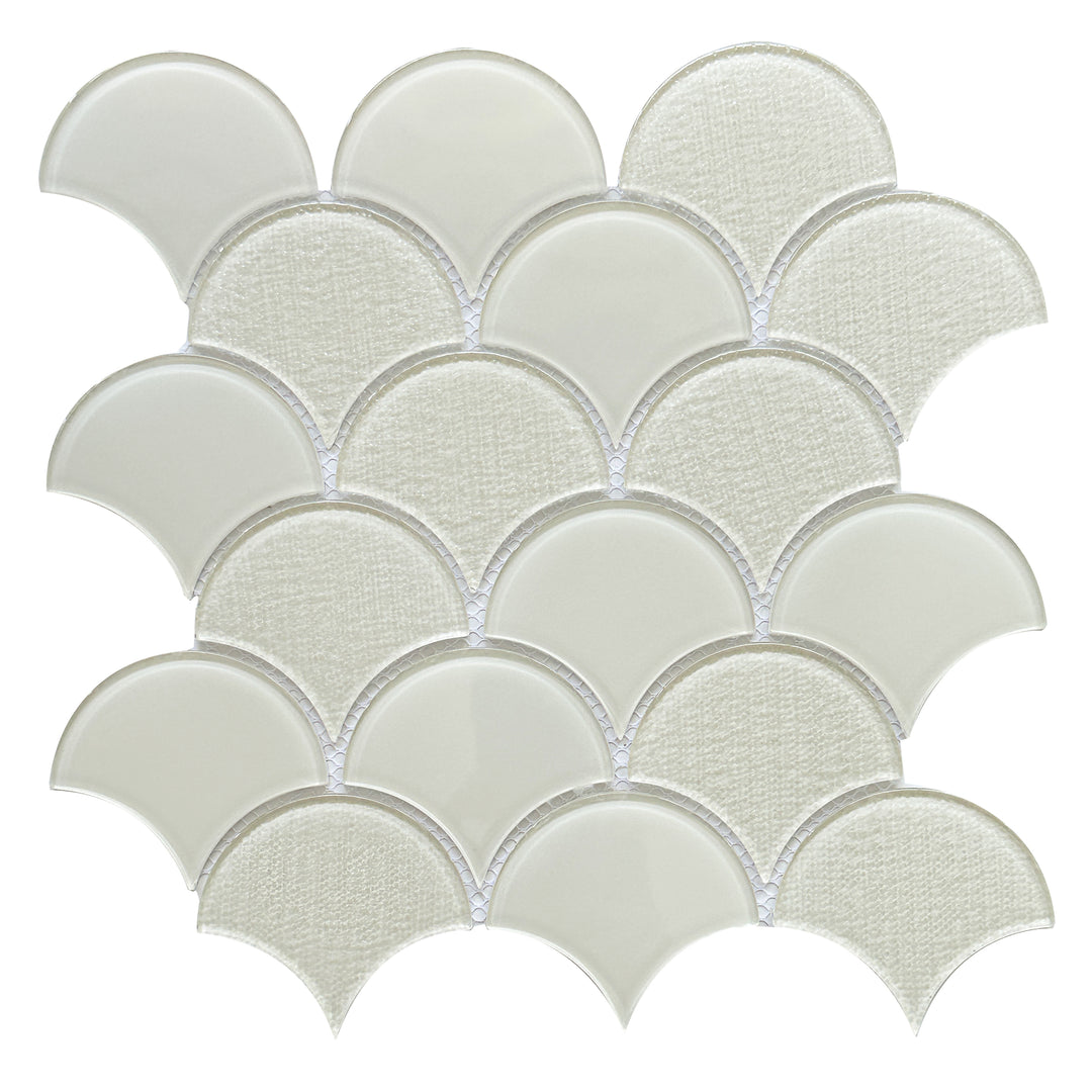 FAN CRYSTAL GLASS 24.5X24.8CM MOSAIC SPAIN BX=1.22M2=13.14SF