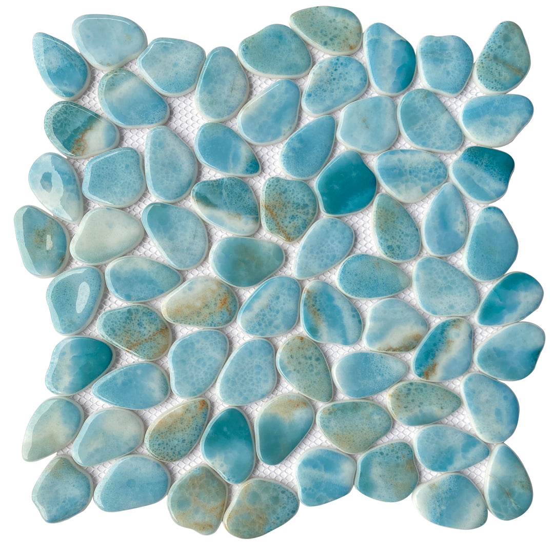 PEB RECYCLED GLASS 30.3X30.3CM MOSAIC SPN BX=1.38M2=14.86SF