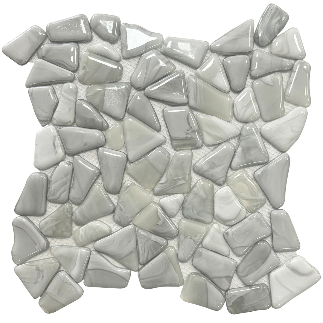 PEBBLE HOT GLASS 30.5X30.5CM MOSAIC SPAIN BX=1.03M2=11.09SF