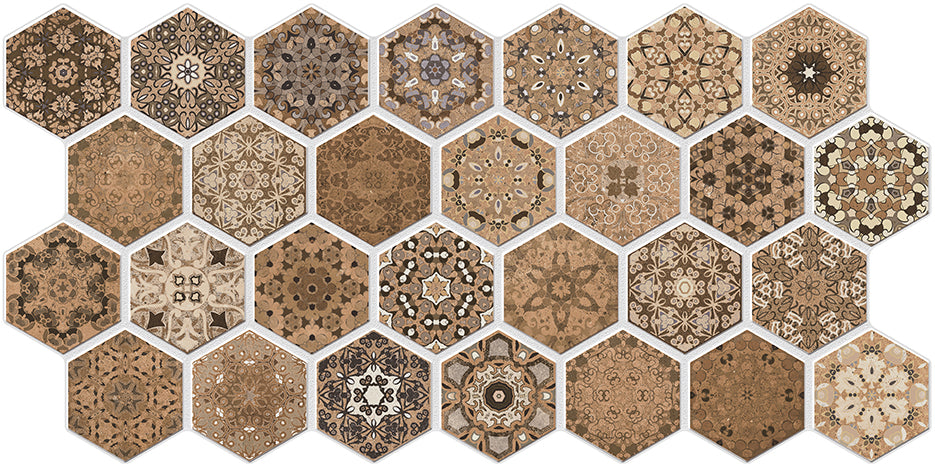 HEX GRANADA COTTO 30.2X61cm POR/GL/MT SPAIN BX=0.92M2=9.9SF