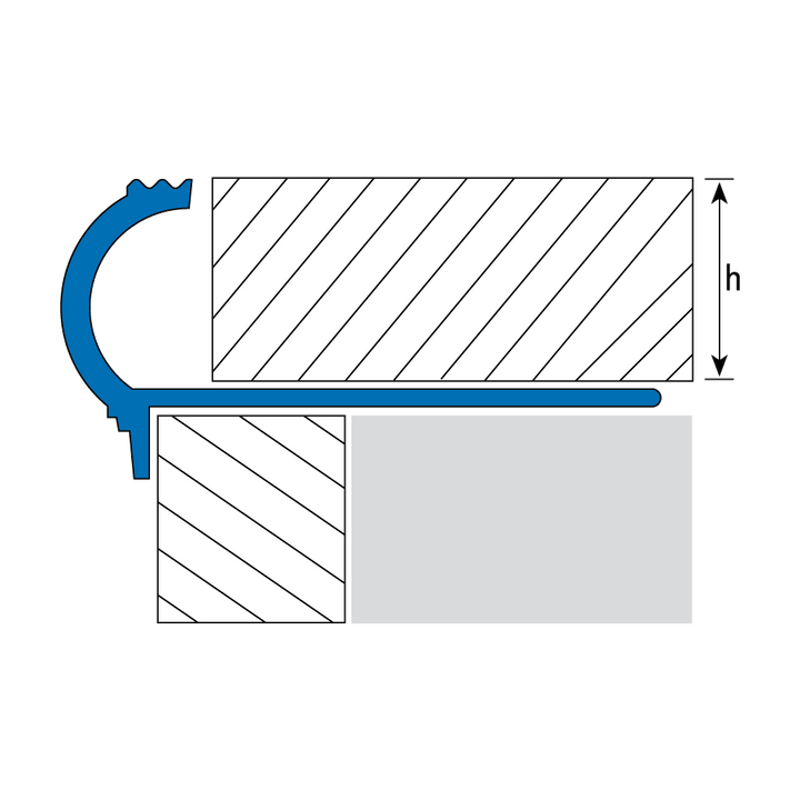 209A-OM-11 STEP GOLD MATT ALUMINIUM TRIM, 2.5M, 11MM
