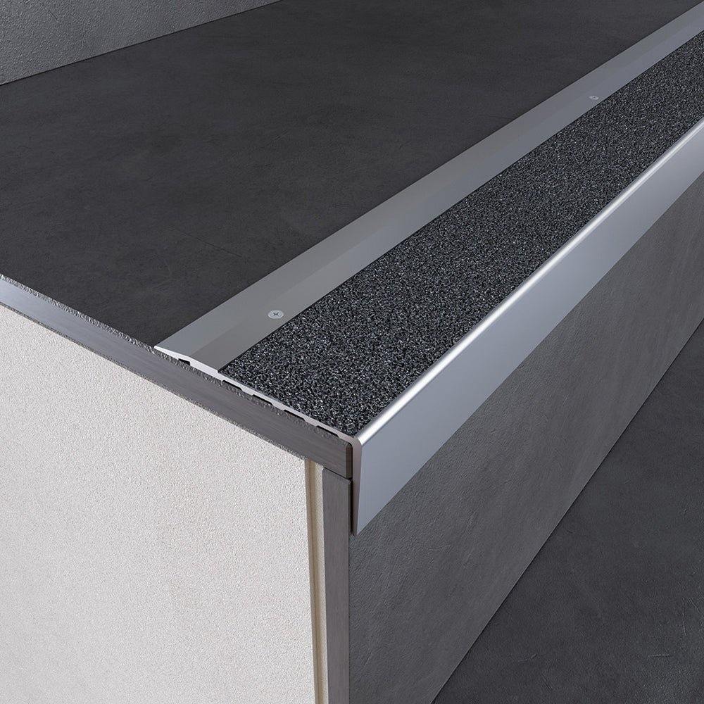 236A-PM-68 STEP SILVER MAT ALUMINIUM TRIM, 2.5M, 68MM X 30MM