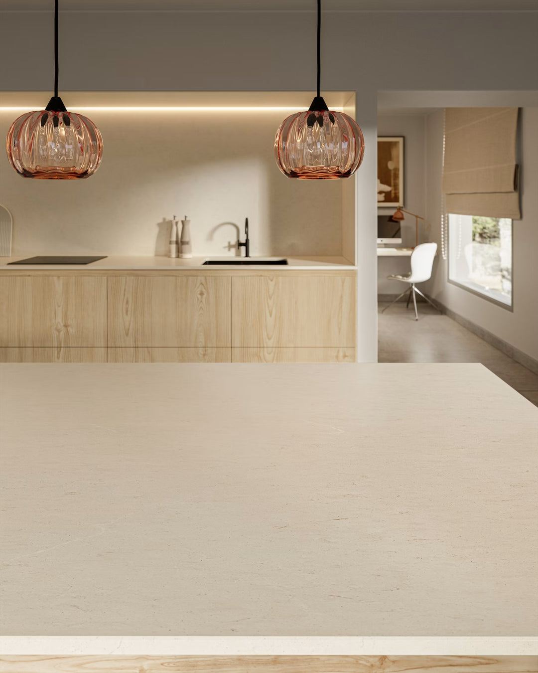 LINEN CREAM HALF SLAB 325X159X2cm  SPAIN