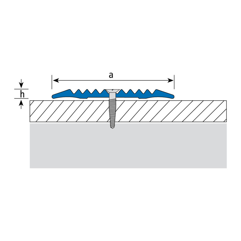 296A-PM-35 SILVER MATT ALUMINIUM TRIM, 2.5M, 35MM X 22M