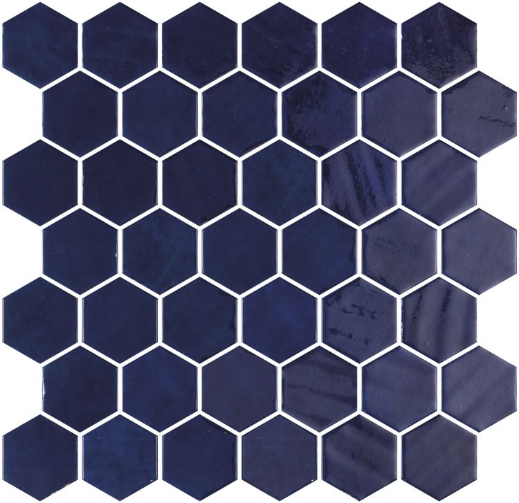 HEX XL ZELIK BLUE 30X30CM GLASS MOSAIC SPAIN