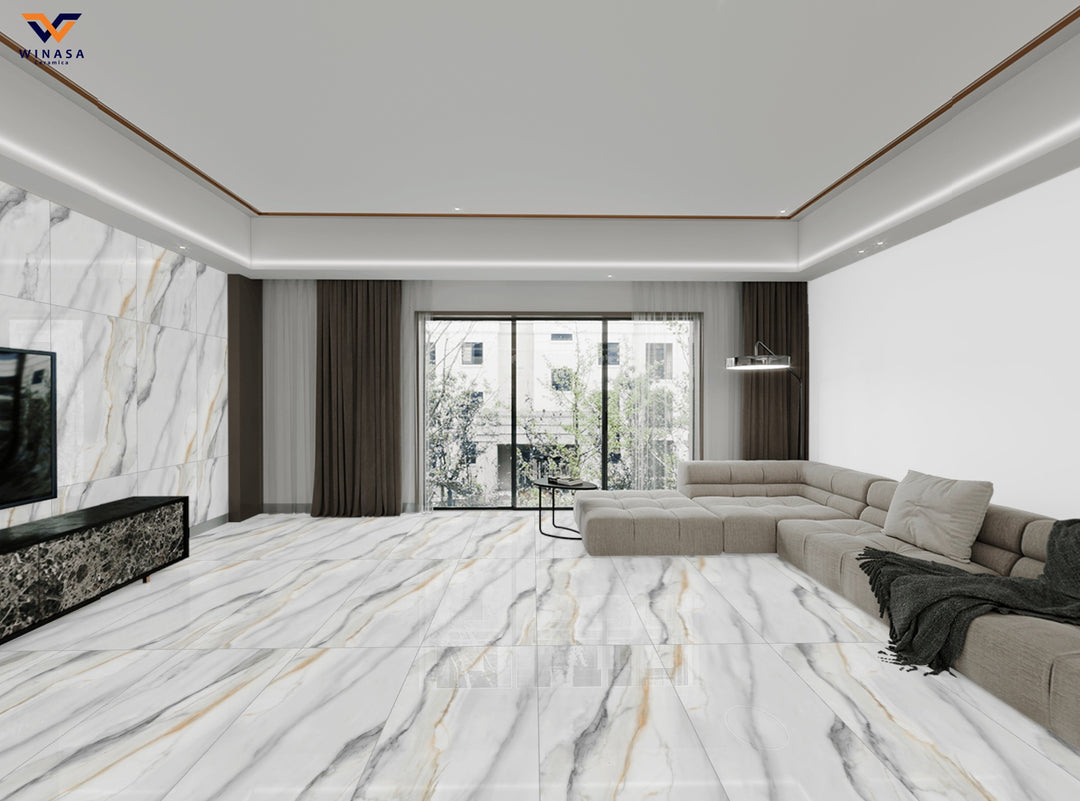 AVIS WHITE GLOSSY 60X120cm POR/GL/PL INDIA BX=1.44M2=15.5SF