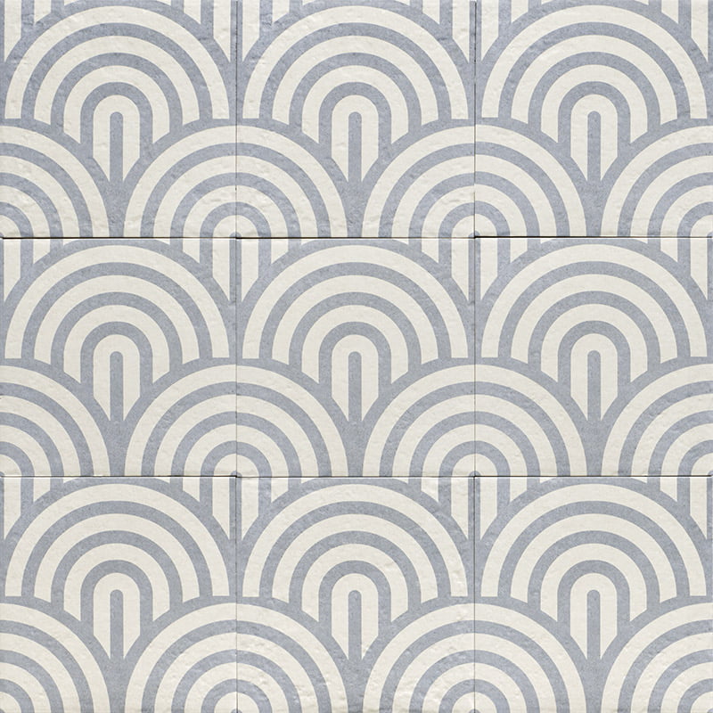 DÉCOR BLUE THREE 20X20CM POR/GL/MT SPAIN BX=1M2=10.77SF