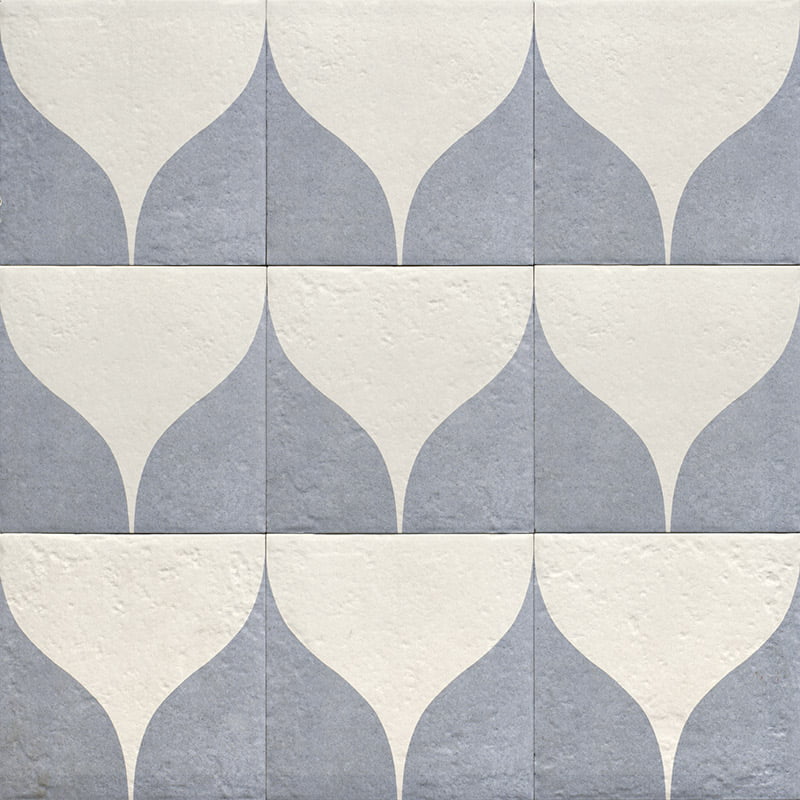 DÉCOR BLUE TWO 20X20CM POR/GL/MT SPAIN BX=1M2=10.77SF