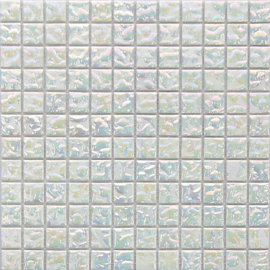 MOS.DROPS BLANCO 100% 2.5X2.5 31X31CM, GLASS MOSAIC, SPAIN