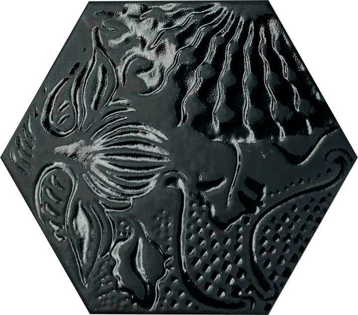 HEX GAUDI LX BLACK 20X25cm POR/GL/MT SPAIN BX=1.04M2=11.19SF