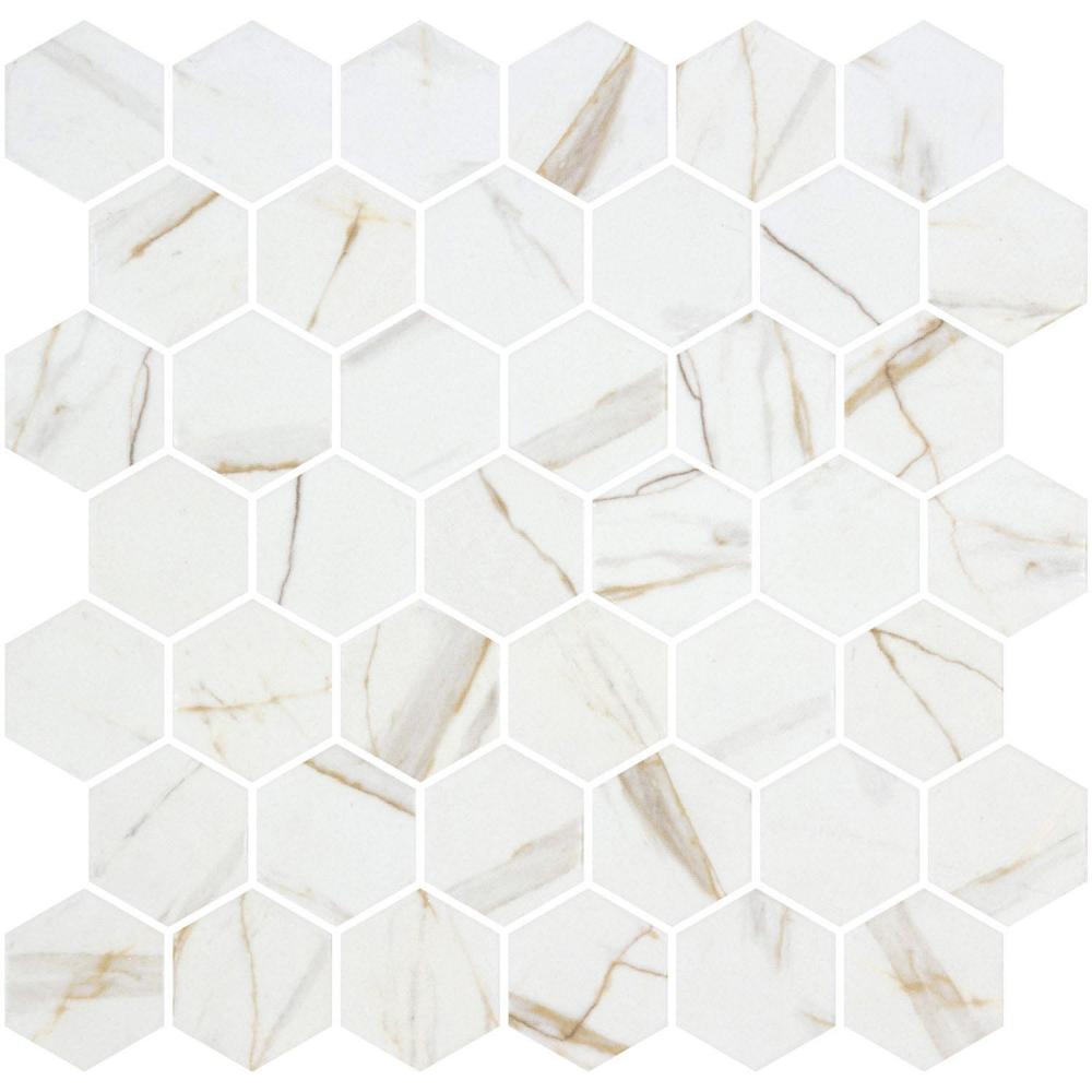 HEX. XL CALACATA GLD MT 28.6X28.4CM MOS SPN BX=0.49M2=5.27SF