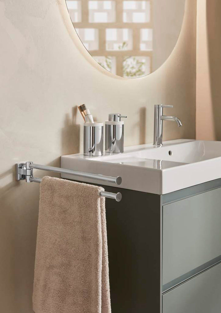 ACC TOWEL RAIL HOTELS DOUBLE SWIVEL 400MM CHROME