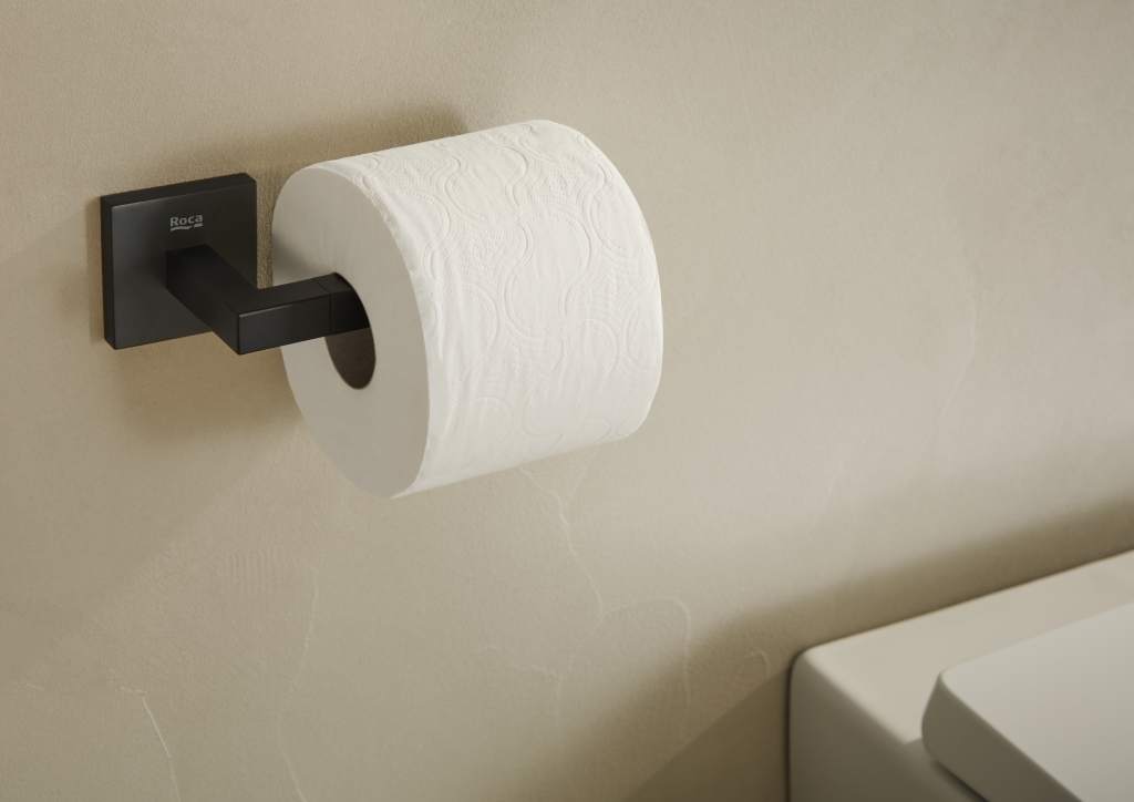ACC TOILET ROLL HOLDER HOTELS SQUARE W/O COVER MATT BLACK