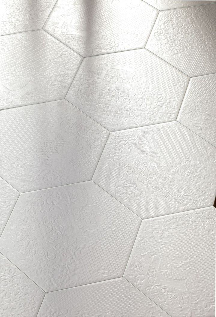 HEX MILANO WHITE 20X25cm POR/GL/MT SPAIN BX=1.04M2=11.19SF