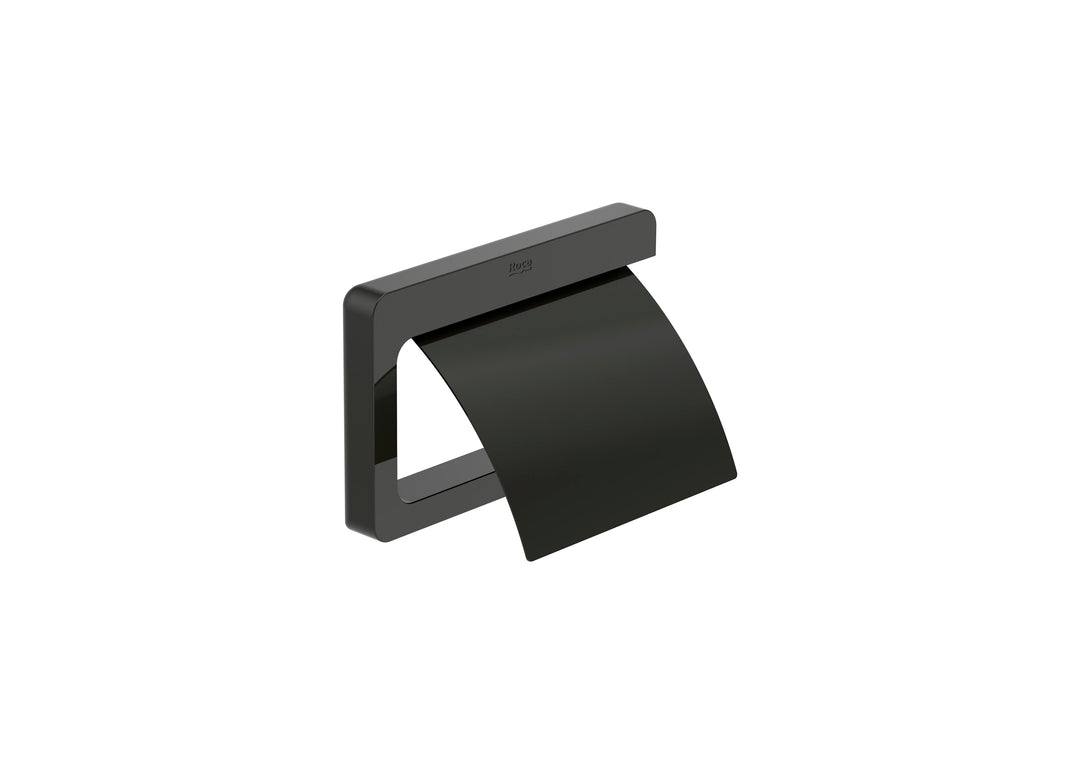 ACC TOILET ROLL HOLDER TEMPO SQUARE W. COVER TITANIUM BLACK