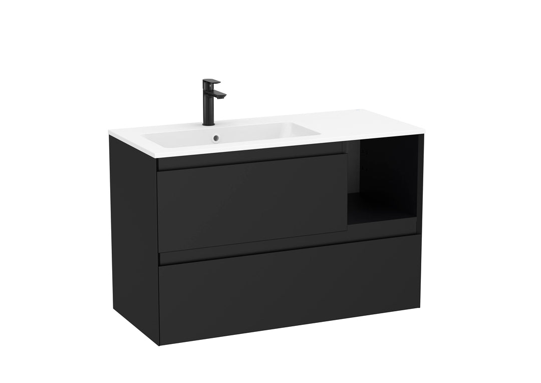 VANITY 2 DWR BASIN SET 2 BOX TENUE UNIK 1000MM LH MATT BLACK
