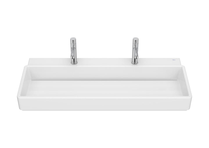 BASIN DOUBLE WALL HUNG TURA 2 HOLE 1000X430MM WHITE