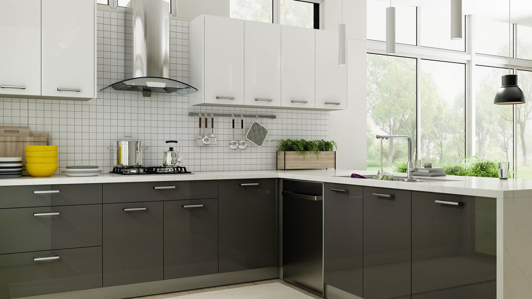 RTA Kitchen Cabinets - Glossy Gray