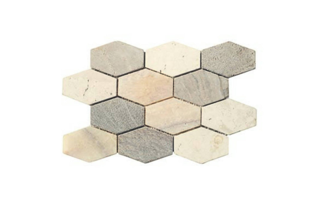 PIEDRA SUMBA (HEXAGON) 25X37CM STONE MOSAIC, SPAIN