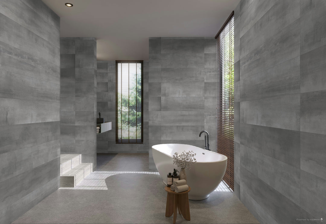 CHANNEL GRAY 30X90CM WHITE BODY WALL TILE, SPAIN 1Q