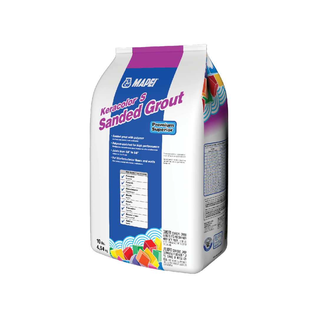 KERACOLOR S SANDED GROUT, WHITE, 25 LBS, U.S.A.