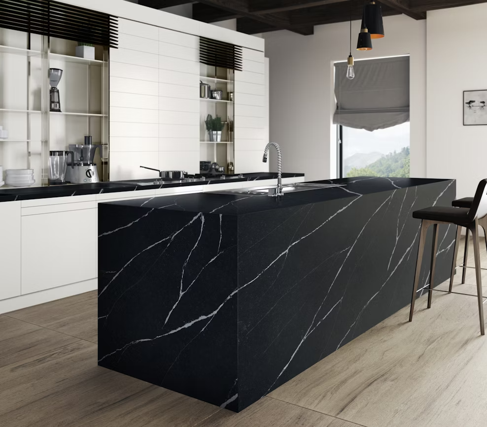 ETHEREAL MARQUINA MAT SLAB 327X159X2cm  SPAIN