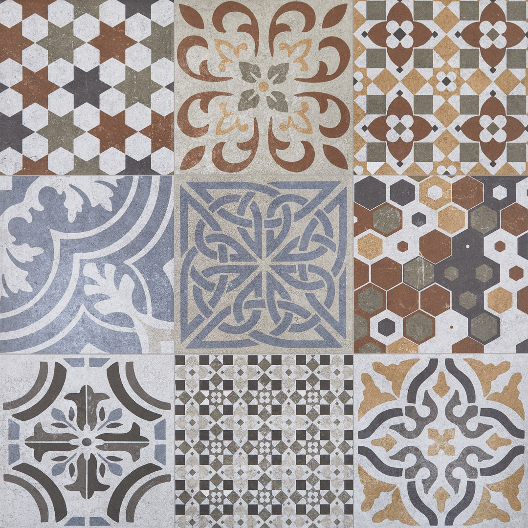 URBANO RETRO MIX 60X60cm CER/GL/MT BRAZIL BX=2.16M2=23.25SF