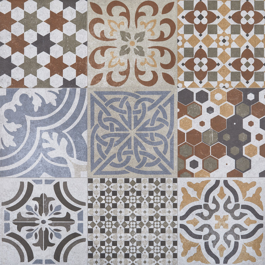 URBANO RETRO MIX 60X60cm CER/GL/MT BRAZIL BX=2.16M2=23.25SF