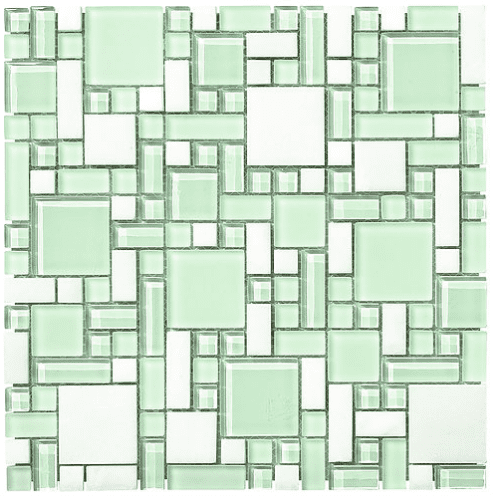 GLMD20 WHITE PEARL GLASS W/ MARBLE MOSAIC, 30 X30CM, CHINA