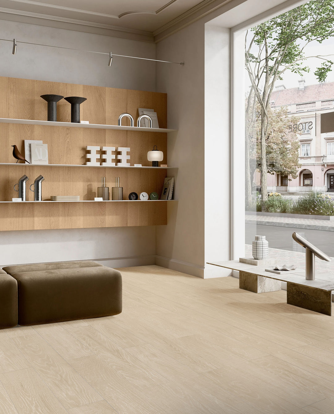 GALWAY BEIGE WOOD 20X120CM POR/GL/MT INDIA BX=1.2M2=12.92SF